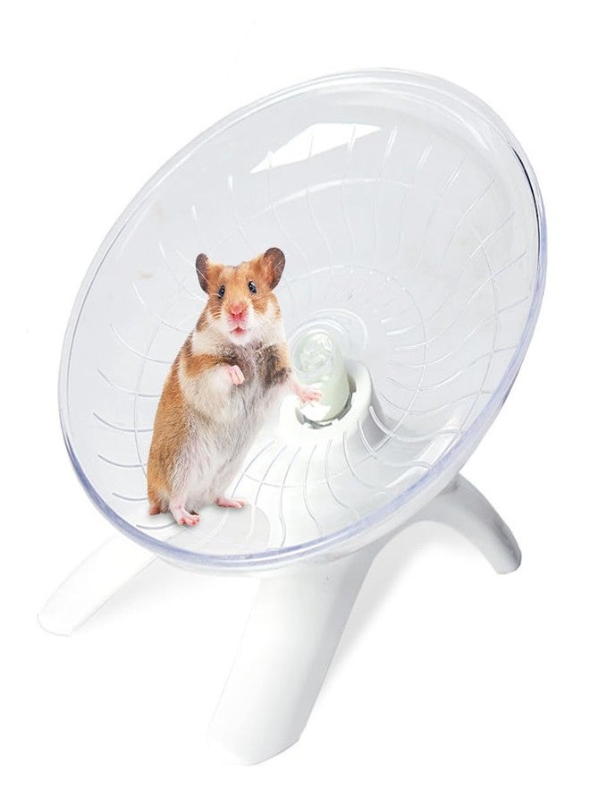 Qpets® Hamster Wheel, Rabbit Exercise Wheel with Anti-Slip Stand, Noise-Free Hamster Toys, Flying Saucer, Pet Running Jogging Wheel for Hedgehog, Gerbil, Mice and Mouse(18 cm) - Image 1
